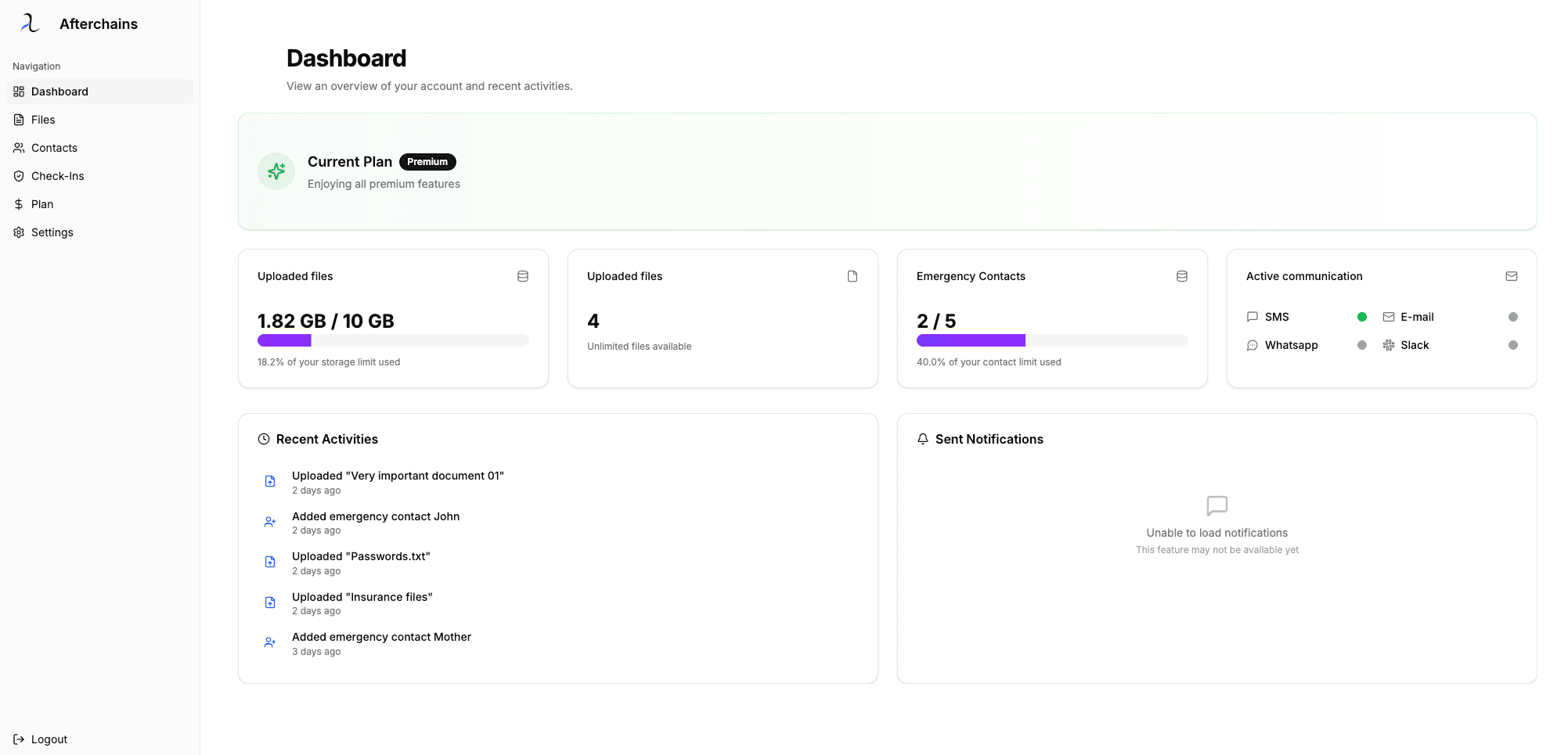 Automated Check-Ins - Afterchains screenshot